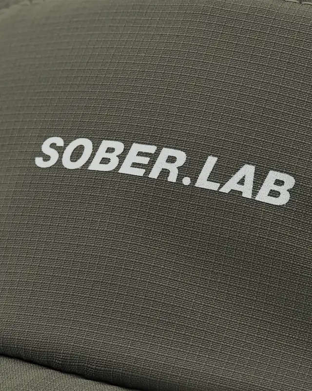 Tkanina czapki 5 Panels Cap Moss Green z logo SOBER.LAB