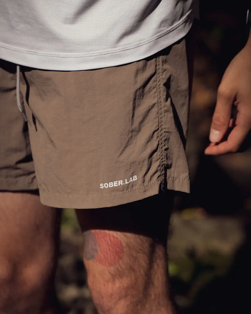 Full Belt Shorts Light Brown, przód