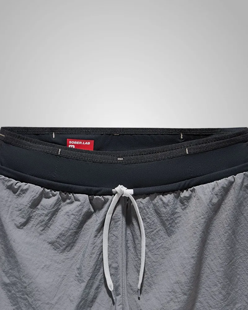 Wiązany sznurek w pasie szortów Full Belt Shorts Stone Gray