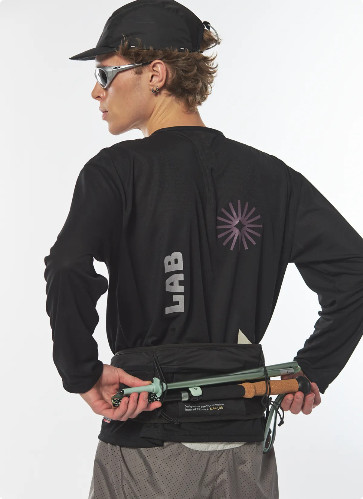 Polartec® LS Boxy, plecy z nadrukiem i pasem biegowym